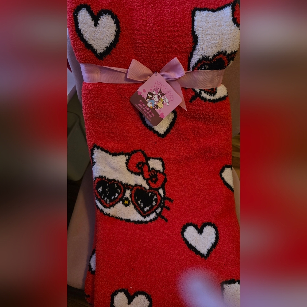 Red Hello Kitty Blanket with Hearts Bought In USA